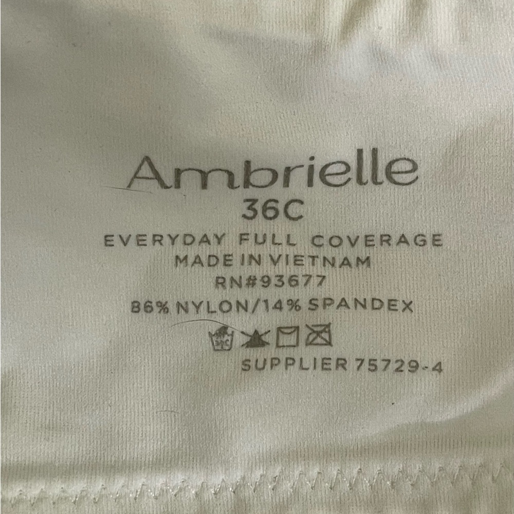 Ambrielle sz 36C bra in off white tee shirt friendly - Picture 8 of 8